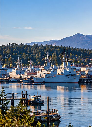 Navy ships in Esquimalt Harbour