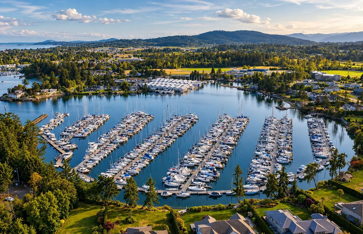 Marina and farmland on the Saanich Peninsula